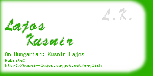 lajos kusnir business card